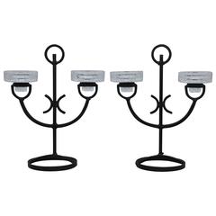 Pair of Swedish Iron Candleholders 2
