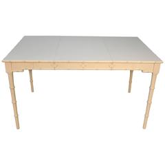 Chippendale Style Painted Dining Table with Faux Bamboo Accents