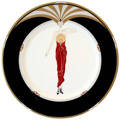Erte Art Deco Motif Collectors Plate Le Soleil Ebony