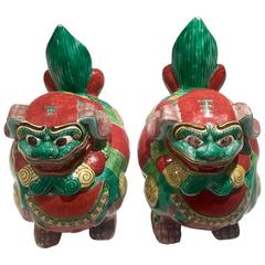 Vintage Chinese Ceramic Lidded Foo Dog Boxes/Tureens