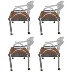 Set of Four Lucite Chairs