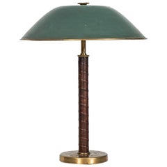 Table Lamp in Green Lacquered Metal Produced by NK in Sweden