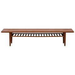 Long Side Table or Coffee Table with Magazine Rack Produced in Sweden