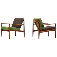 Grete Jalk Easy Chairs Model 118 Produced by France & Son in Denmark