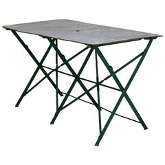 French Folding Zinc Top Iron Table, circa 1920s 11