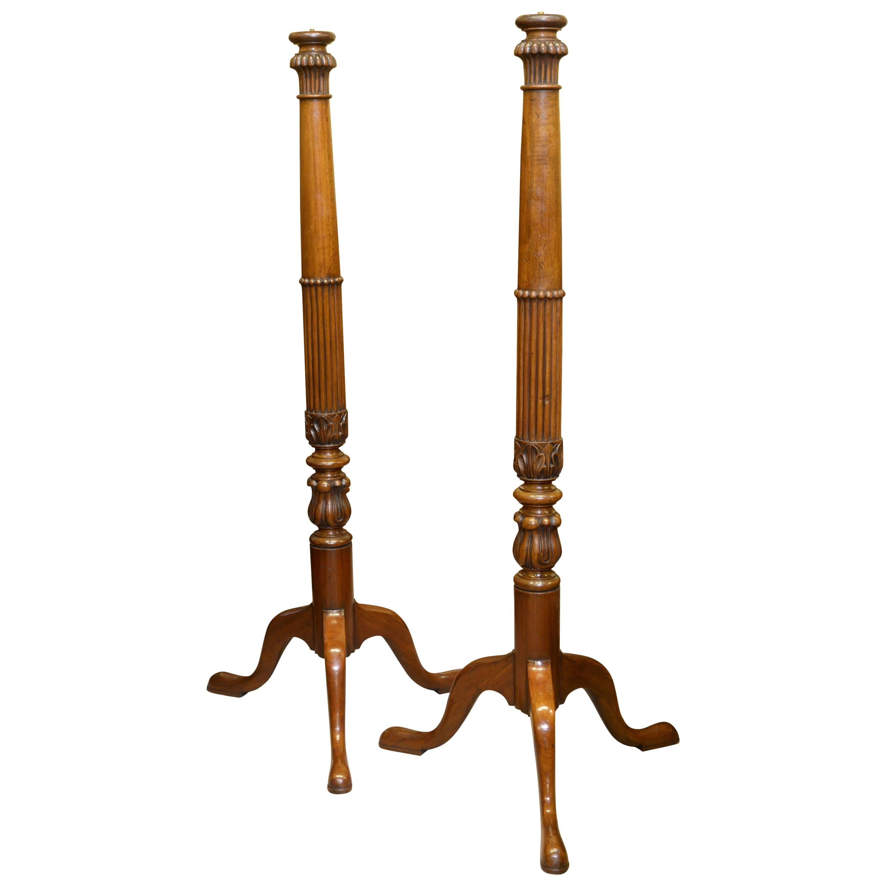 Pair of 19th Century Mahogany Torcheres For Sale