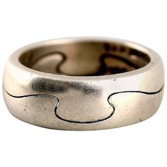 Nina Koppel for Georg Jensen, Early 'Fusion' Two-Piece Ring in Sterling Silver