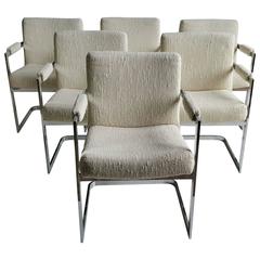 Set of Six Dining Armchairs Designed by Milo Baughman for Thayer Coggin
