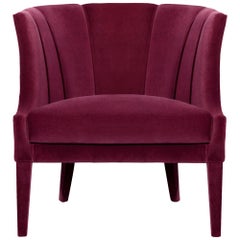 Fauteuil Camilla en velours de coton et entièrement tapissé