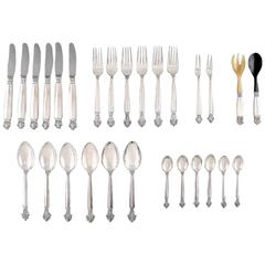 Georg Jensen Sterling Silver 'Acanthus' Cutlery, Complete Lunch Service