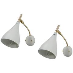 Mid-Century Italian Adjustable Sconces, Wall Lights, 1950s