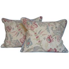 Antique 19th Century French Printed Linen Pillows by Mary Jane McCarty