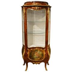Beautiful 19th Century French Kingwood and Ormolu-Mounted Vernis Martin Vitrine