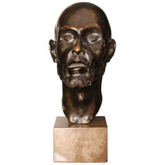 Vintage 1920 Head Bronze Sculpture by Erik Cohort