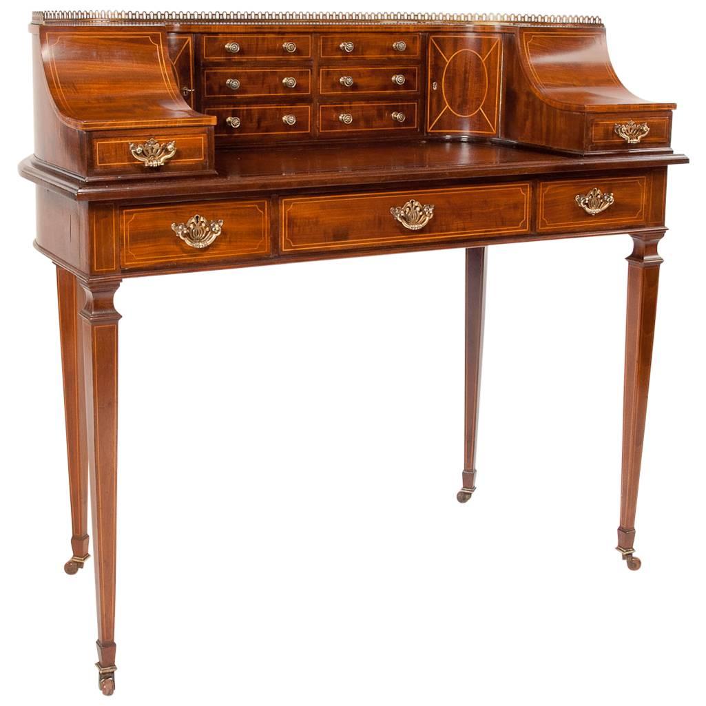 Fine 19th Century Mahogany Inlaid Carlton House Desk