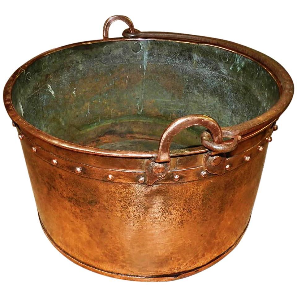 Antique Copper Log Bucket
