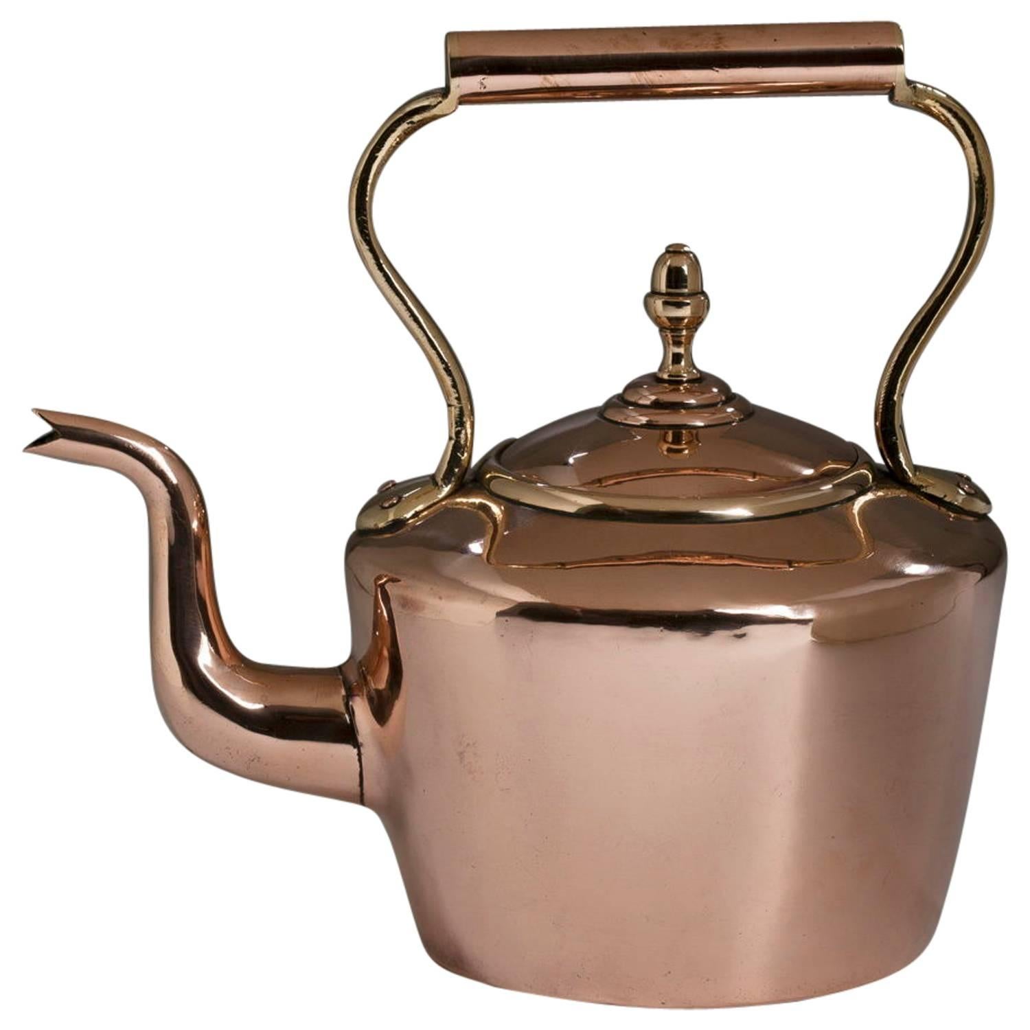 English Copper Kitchen Hot Water Kettle, 19th Century For Sale