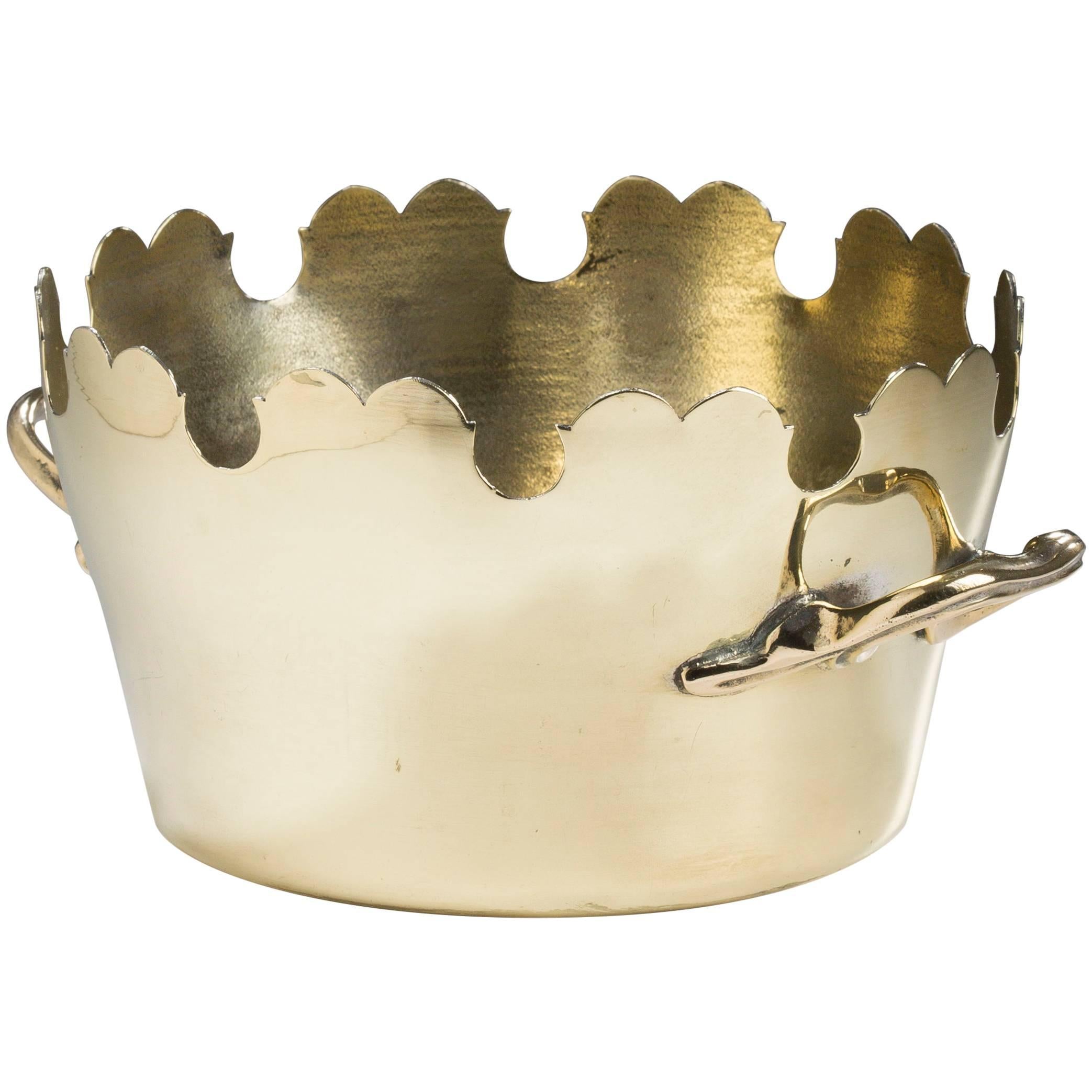 French Brass Round Montieth, 19th Century For Sale
