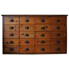 French Pine Apothecary Cabinet, 1920s-1930s