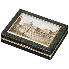 Antique Italian Hardstone and Micromosaic Snuff Box