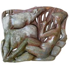 Enzo Assenza; Post War Italian Pottery Wall Sculpture
