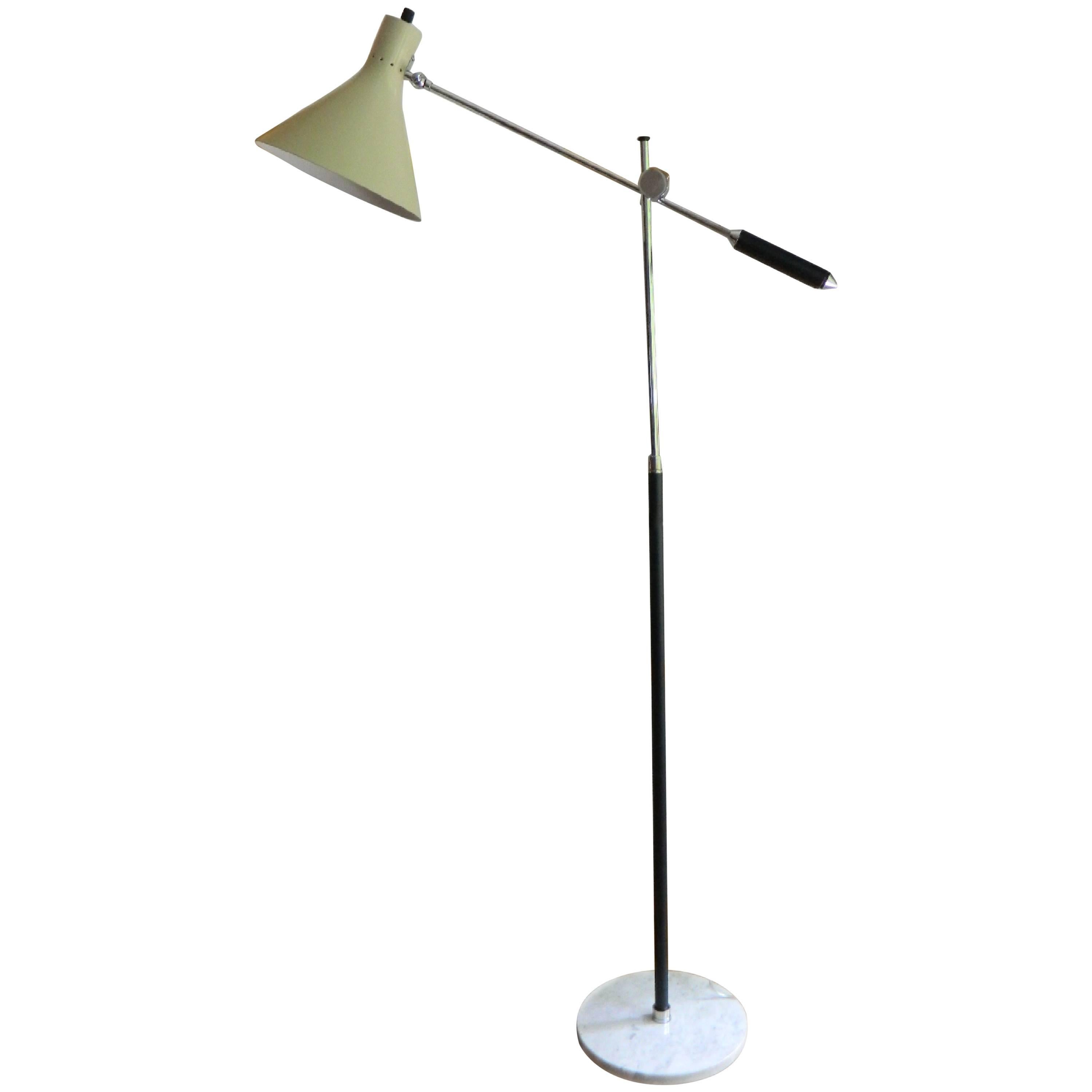 Arredoluce Italian Mid Century Floor Lamp with Marble Base For Sale