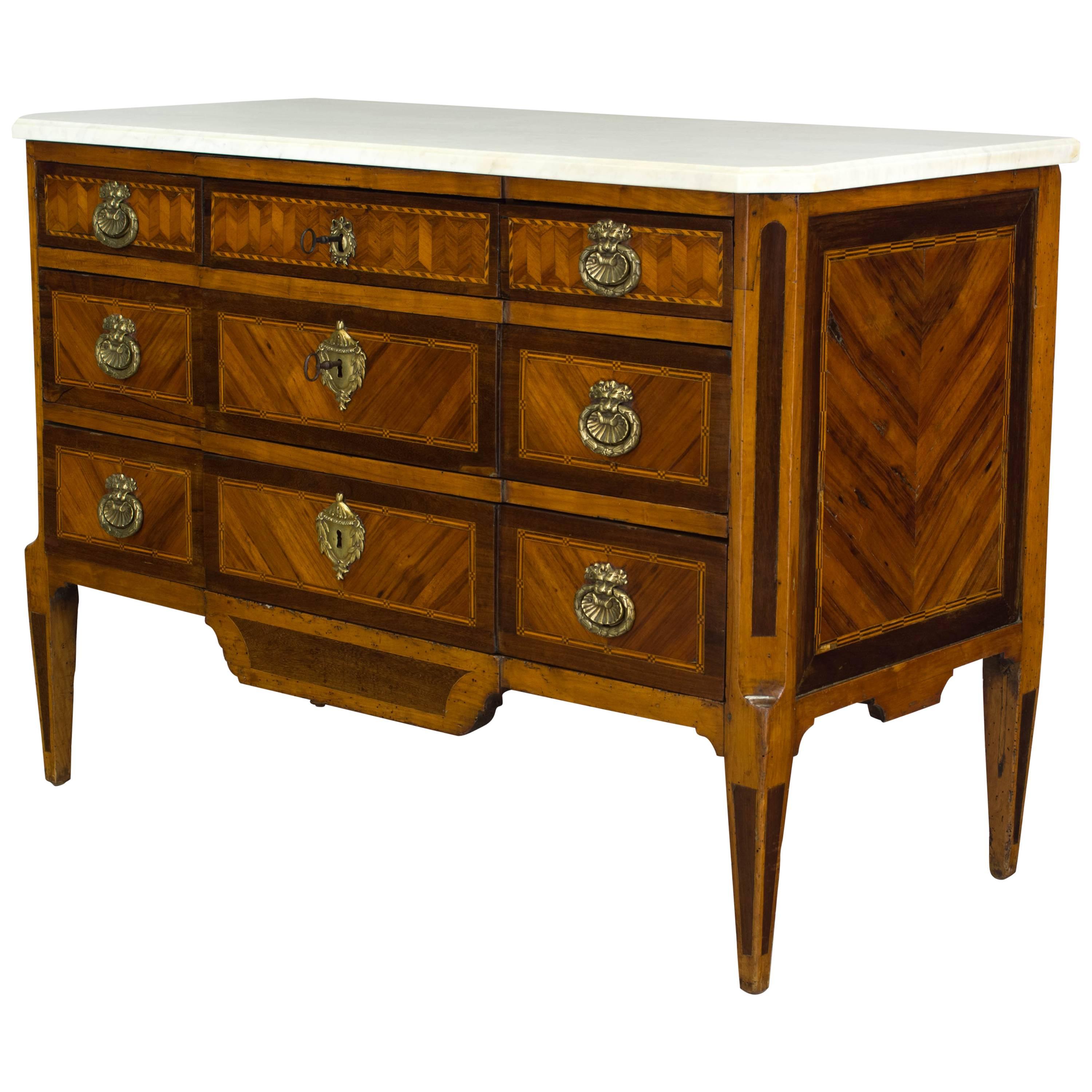 18th Century Louis XVI Marquetry Commode