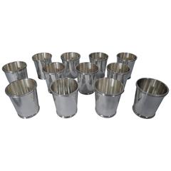 Vintage Set of 12 American Sterling Silver Mint Julep Cups