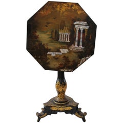 Antique Victorian Lacquered Tilt-Top Table