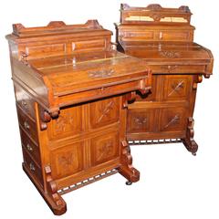 Antique Pair of Late 19th Century 'Jack-in-the-box' Davenports