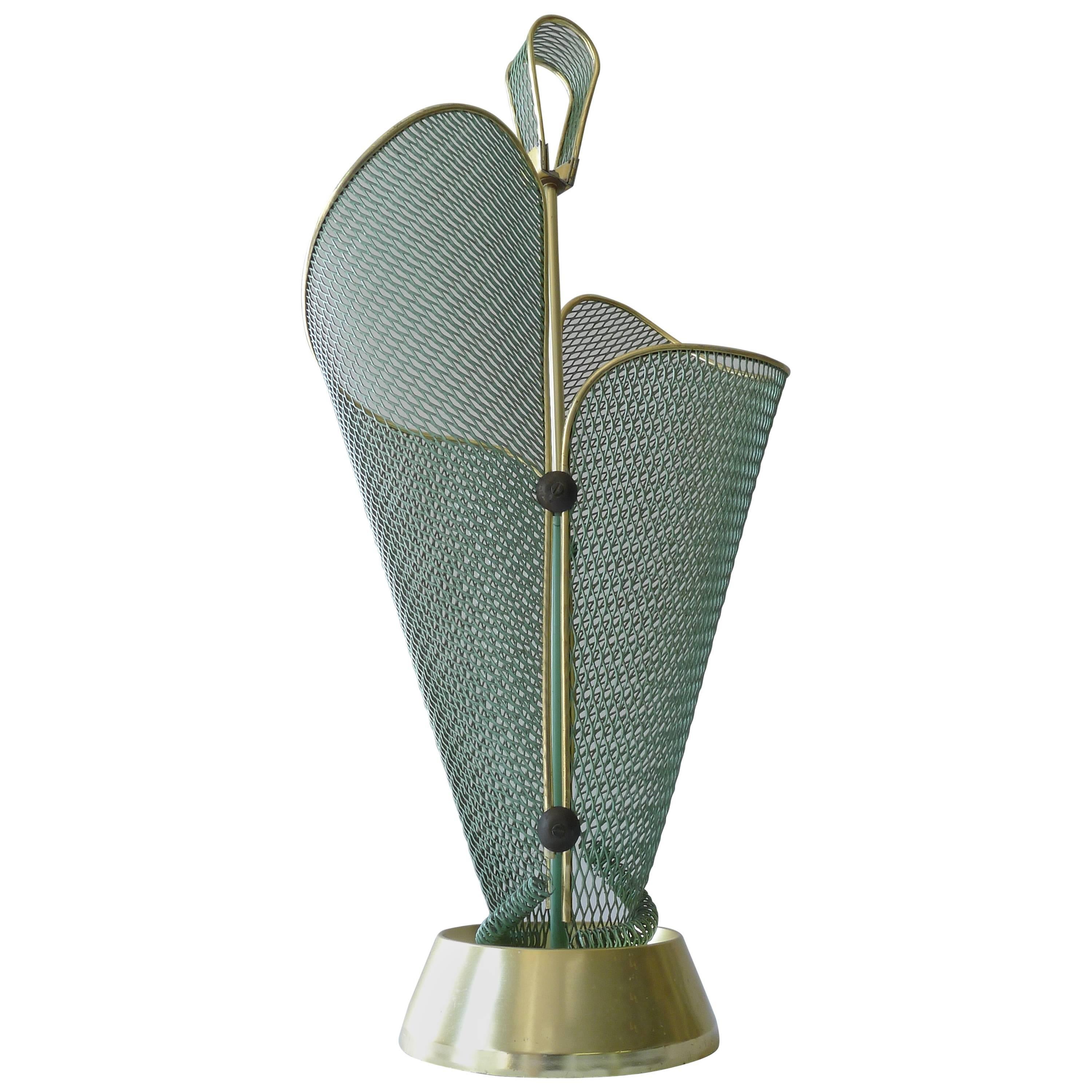 Vintage Mid-Century Brass Umbrella Stand For Sale