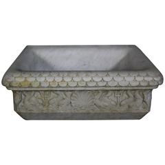 Antique 19th Century Italian Carved Marble Basin or Sink