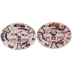 Antique Porcelain Imari Platters in the Coalport "Admiral Nelson" Pattern