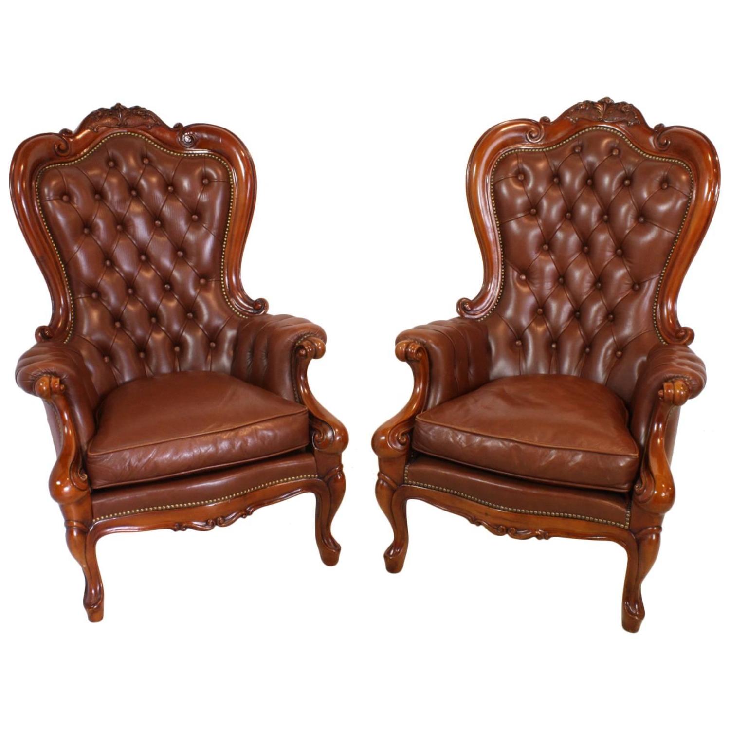victorian leather chairs