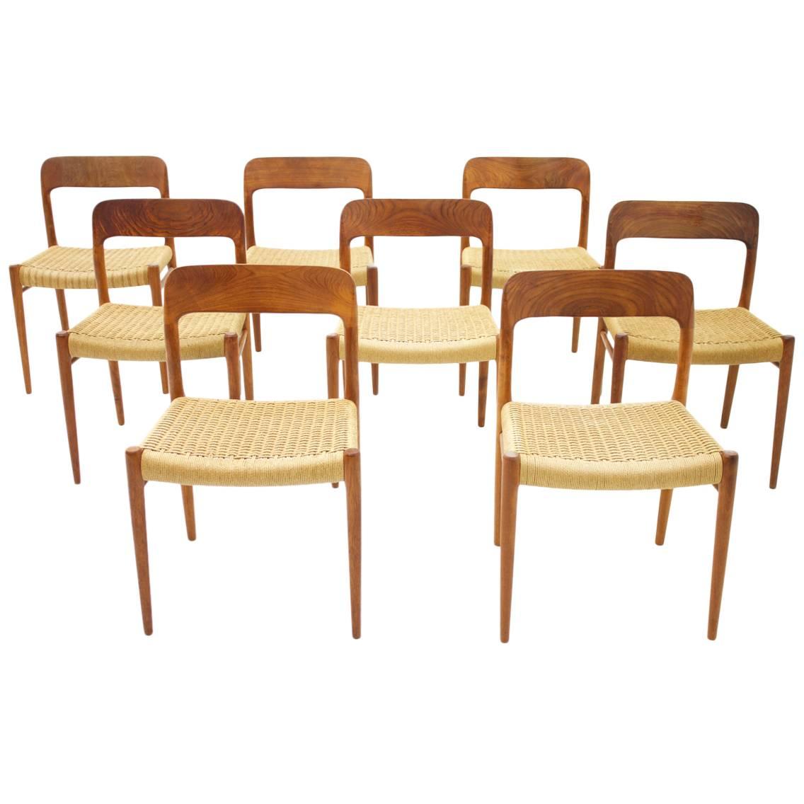 Set of Eight Niels O Møller Teakwood Chairs Mod 75, Denmark