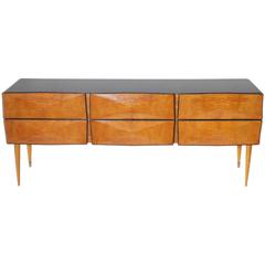Italian Credenza with Rosewood and Bird's-Eye Maple with Custom Sabots