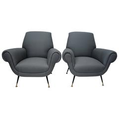 Pair of Italian Armchairs in the Style of Marco Zanuso 5