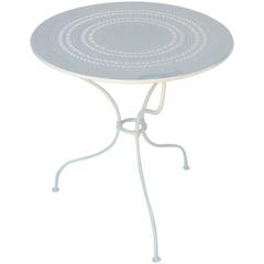 French White-Painted Café Table with Pierced Round Top