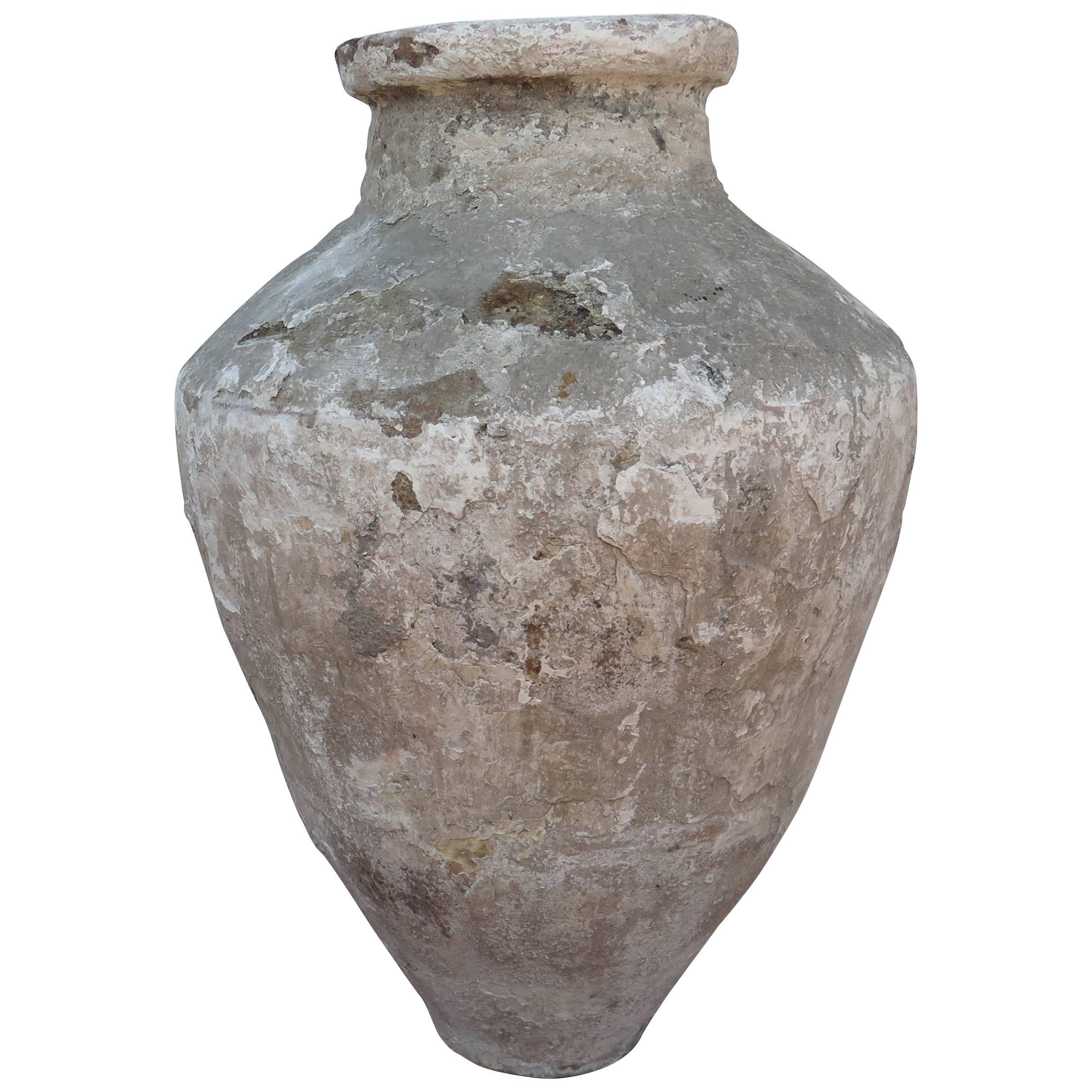 18th Century Terracotta Oil Jar Great Patina For Sale