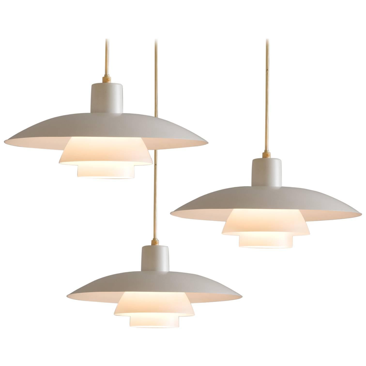 Poul Henningsen Set of Three PH 4/3 Pendants for Louis Poulsen