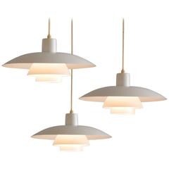 Poul Henningsen Set of Three PH 4/3 Pendants for Louis Poulsen