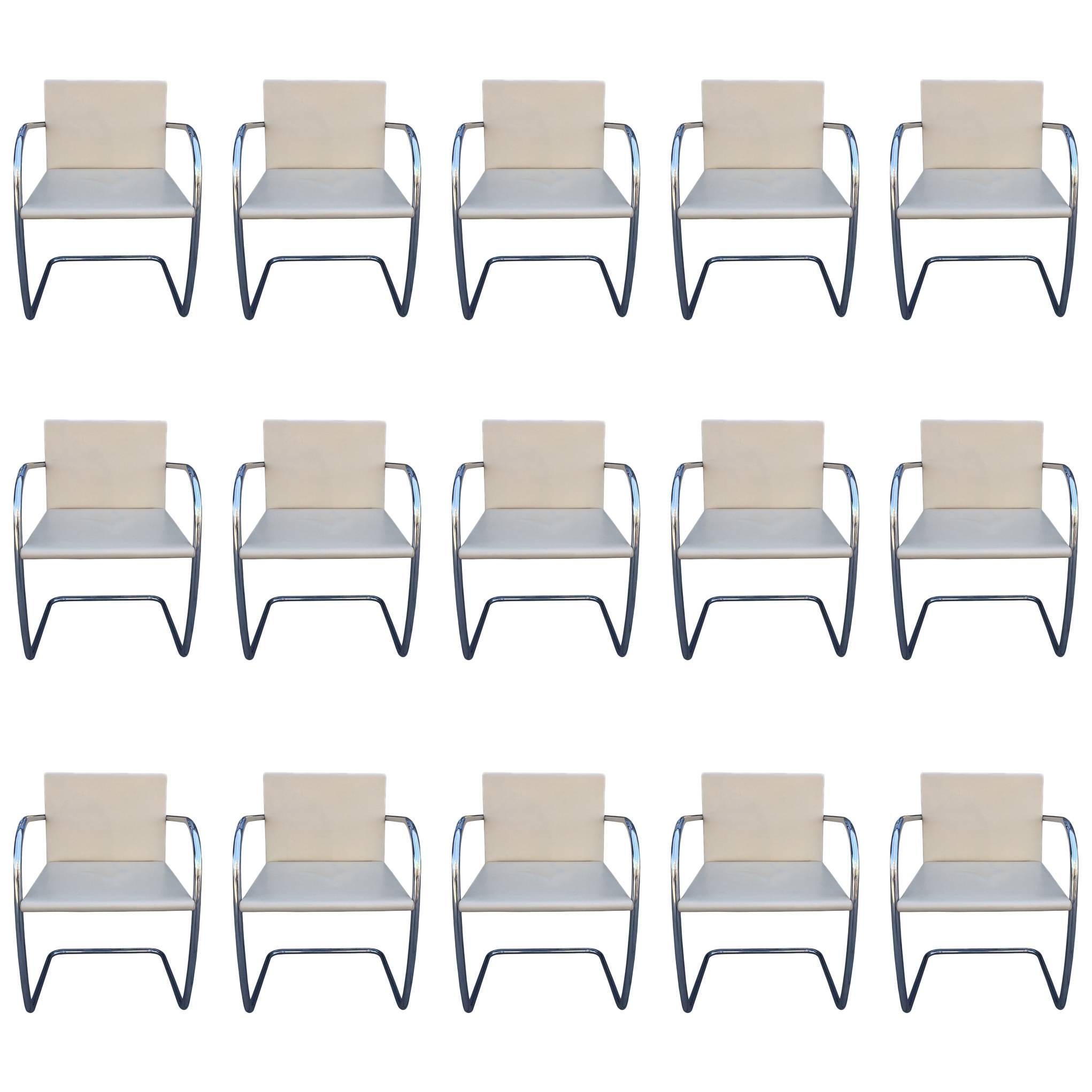 15 Brno Chairs by Ludwig Mies van der Rohe for Knoll International, Signed