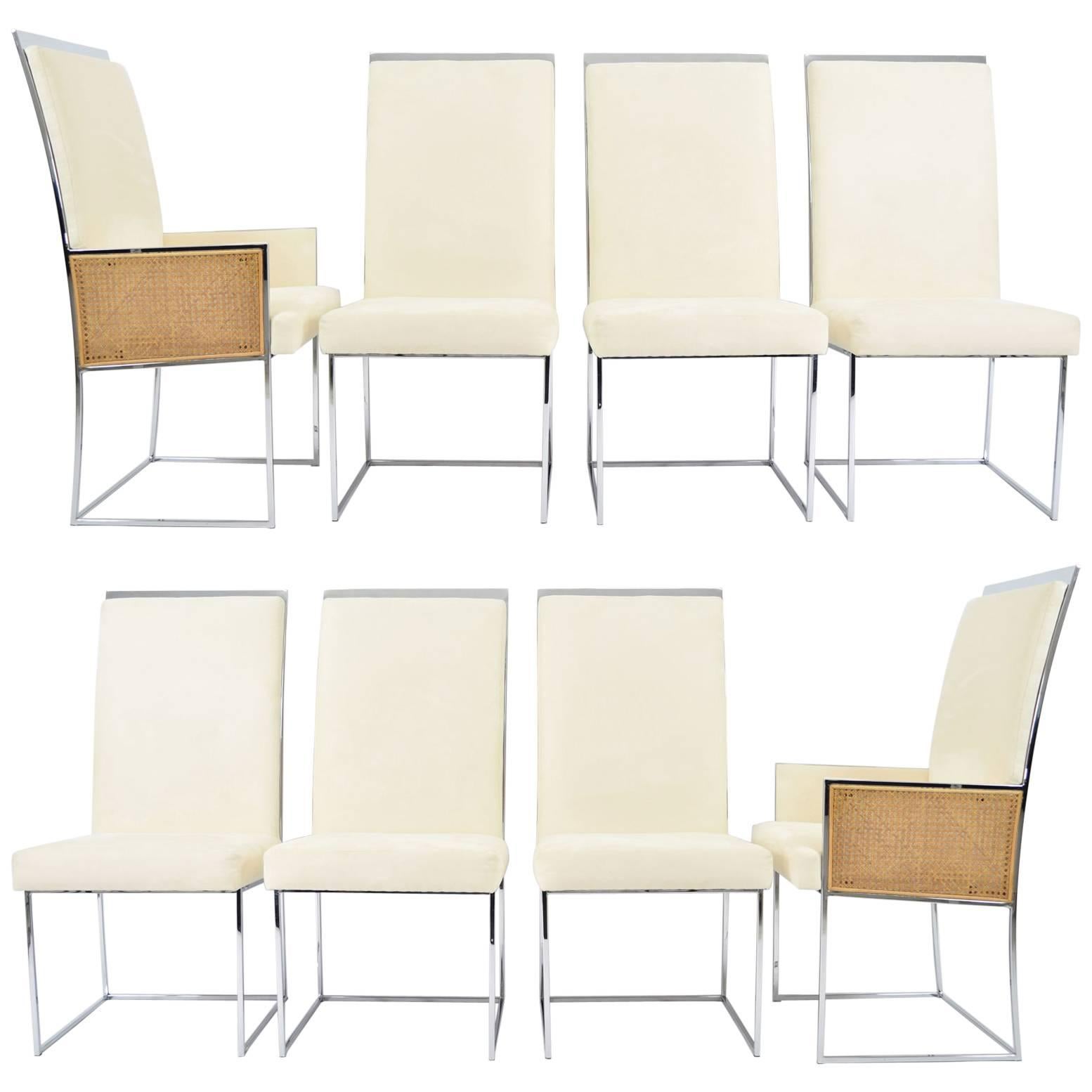 Set of Eight Milo Baughman Dining Chairs