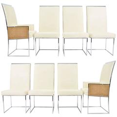 Set of Eight Milo Baughman Dining Chairs