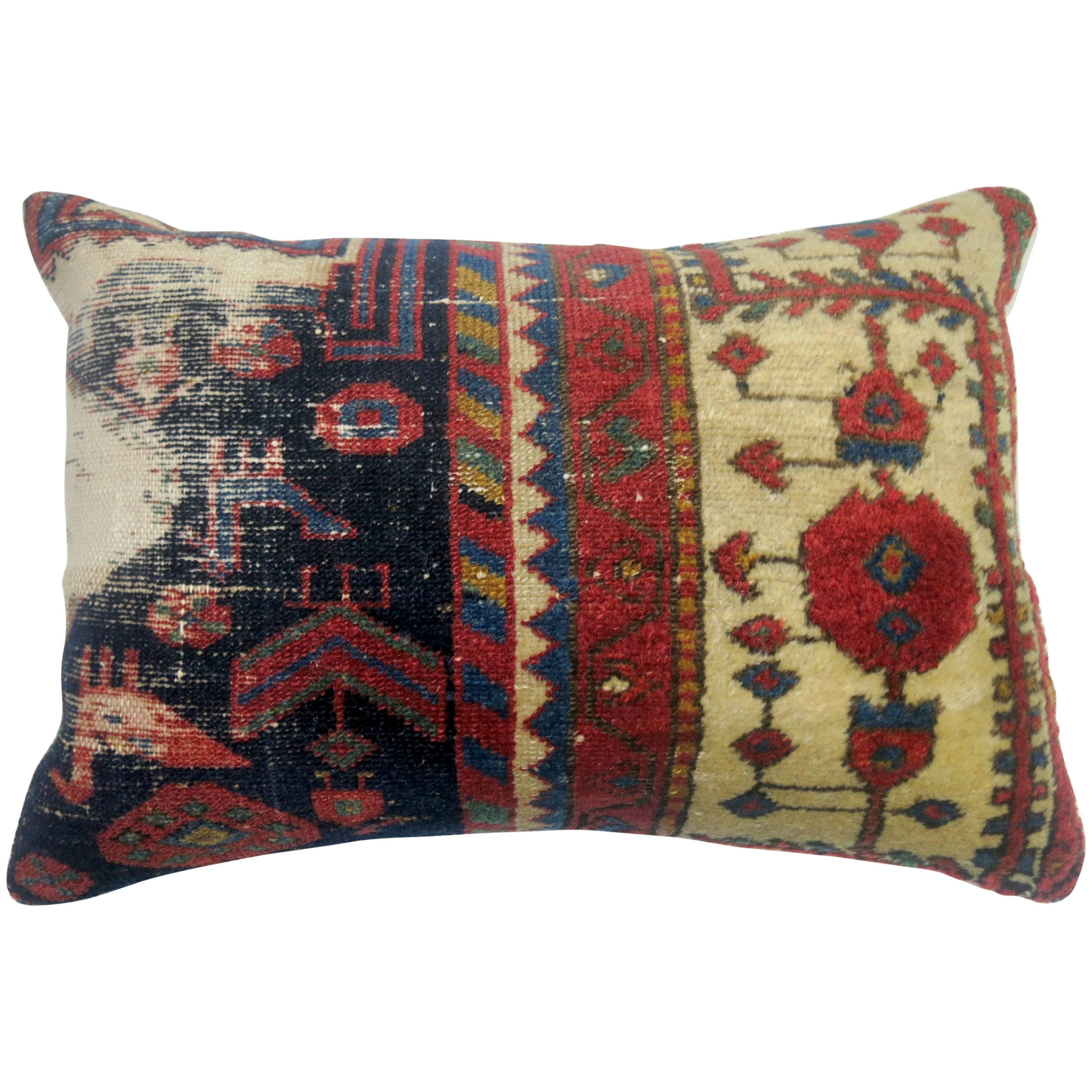 Vintage Persian Shabby Chic Pillow For Sale