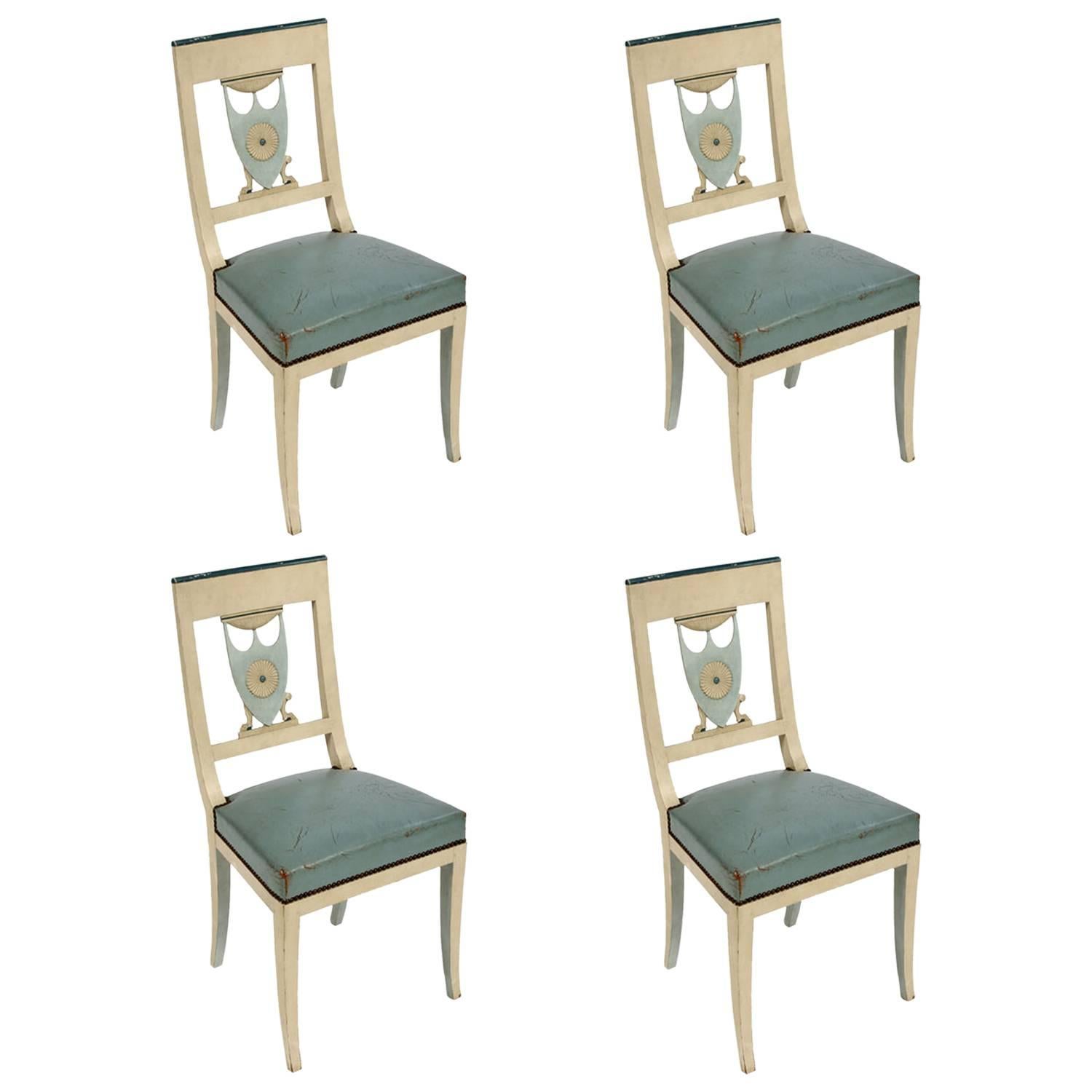 Swedish Neoclassical Side Chairs Set of Four For Sale