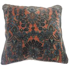 Antique Persian Sarouk Rug Pillow