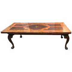 English George III Marquetry Extendable Dining Table
