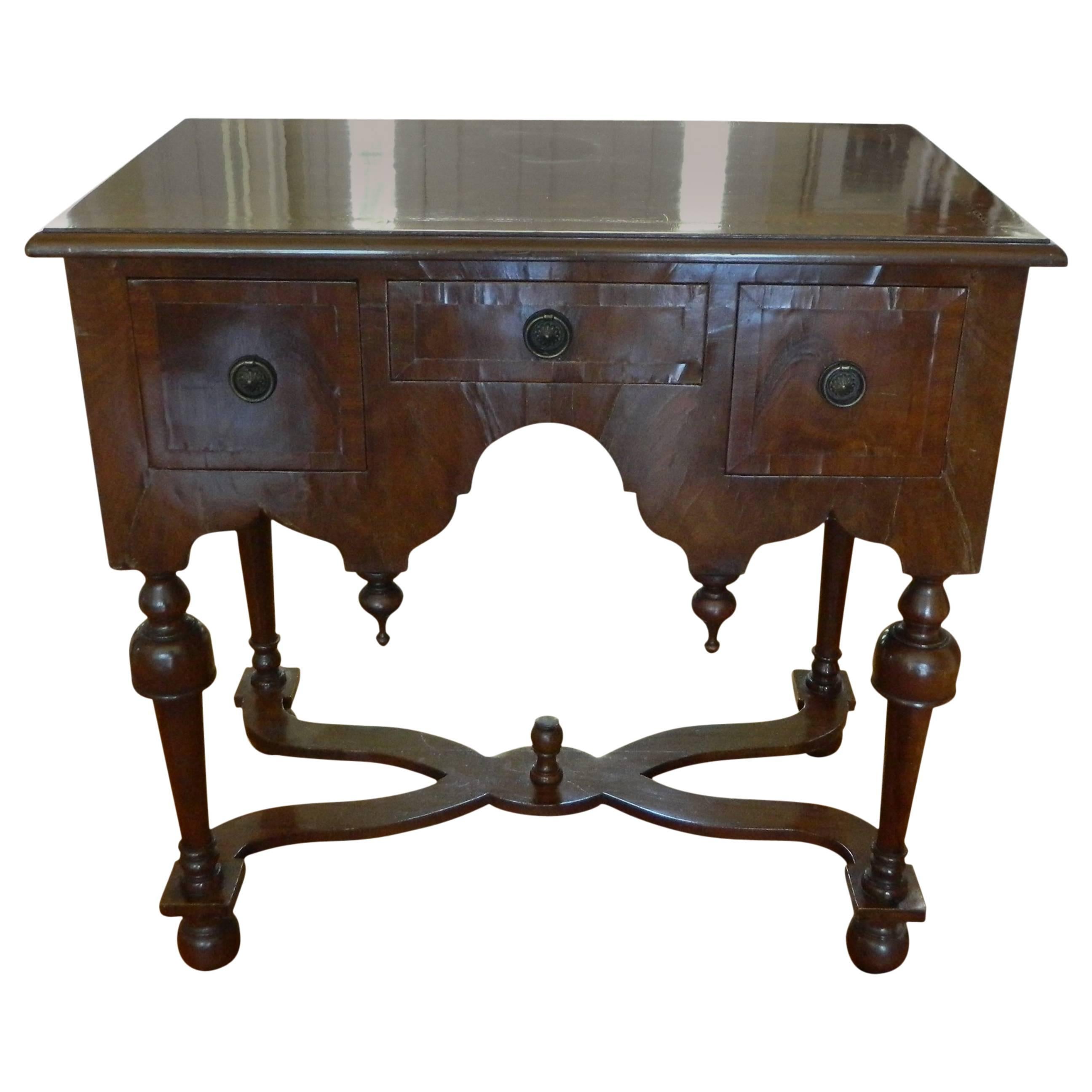 George II Mahogany Three-Drawer Lowboy or Dressing Table, 19th Century