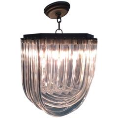 Chandelier in Layered Ribbed Lucite 9